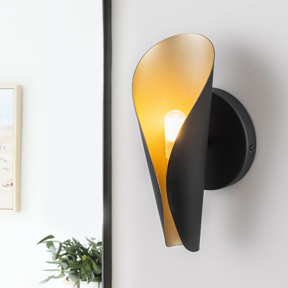 Modern Metal Leaf Wall Sconce Lighting Bedroom Bathroom Hallway