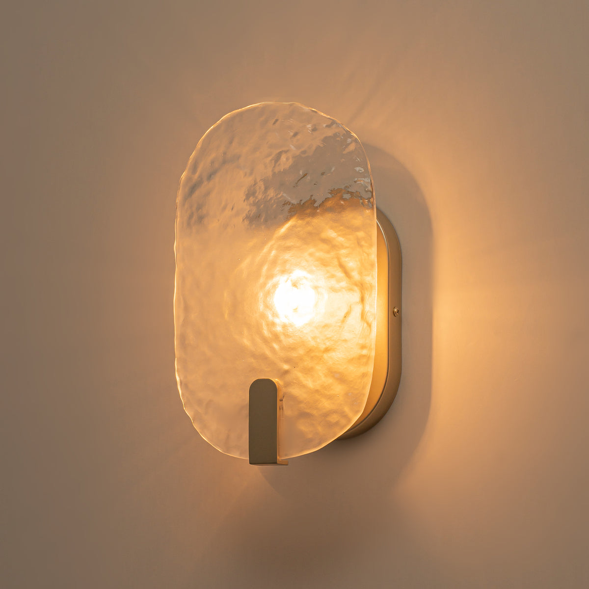Oval Wall Sconce Frosted Textured Water Ripple Glass Vanity Light - product image 5 | Zenvolit