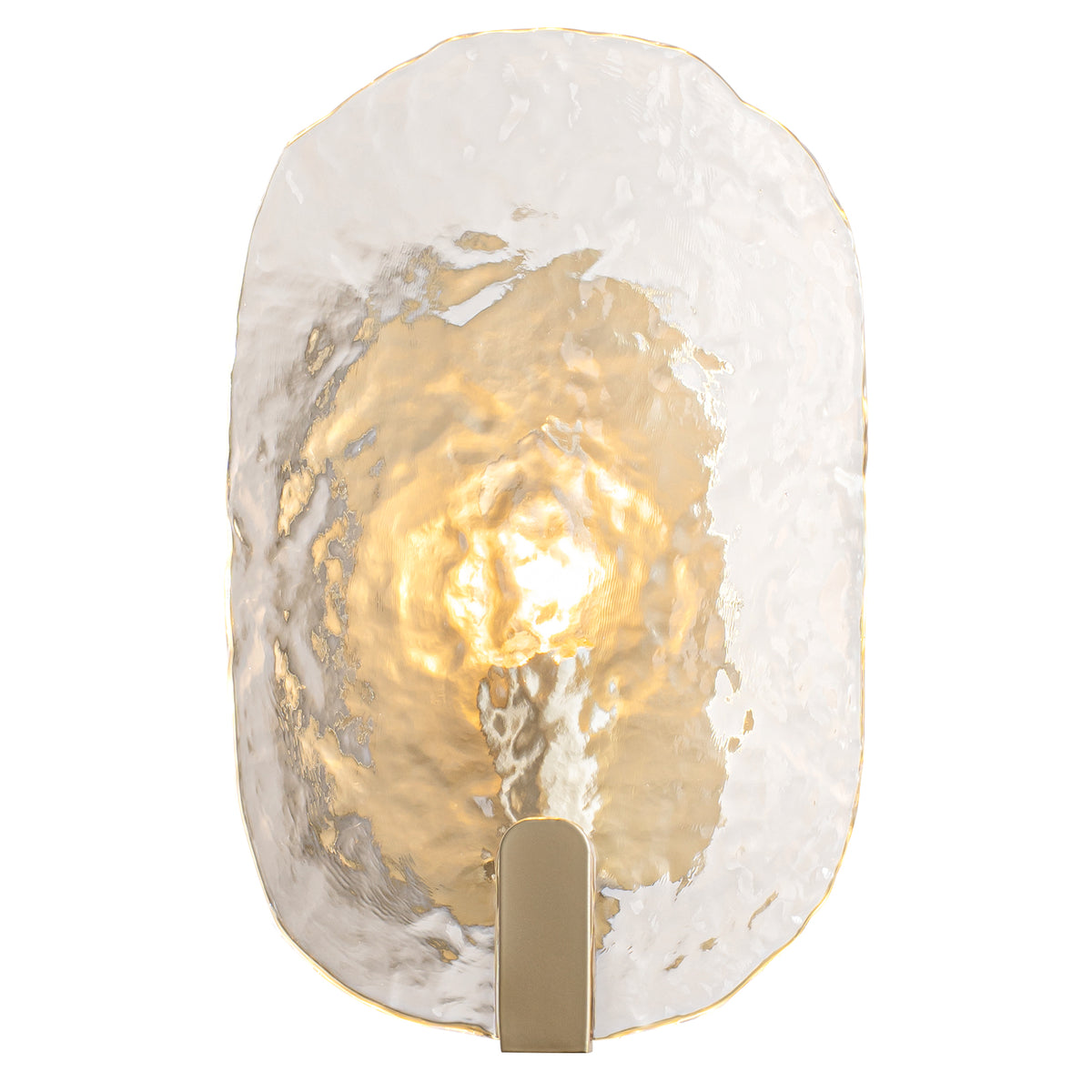 Oval Wall Sconce Textured Water Ripple Glass Vanity Light Hallway - product image 1 | Zenvolit