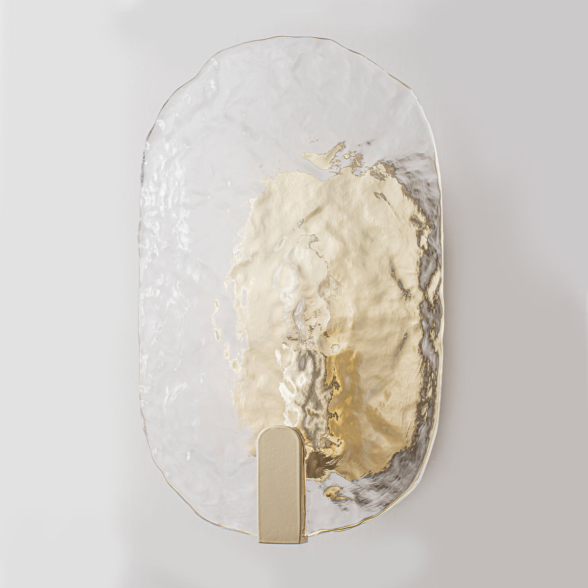 Oval Wall Sconce Textured Water Ripple Glass Vanity Light Hallway