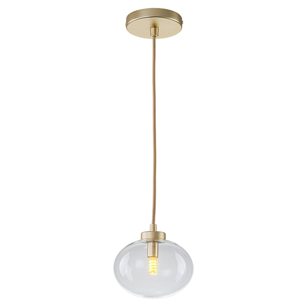 Modern Gold Iron Island Pendant Light with Globe Clear Glass Shade - product image 1 | Zenvolit