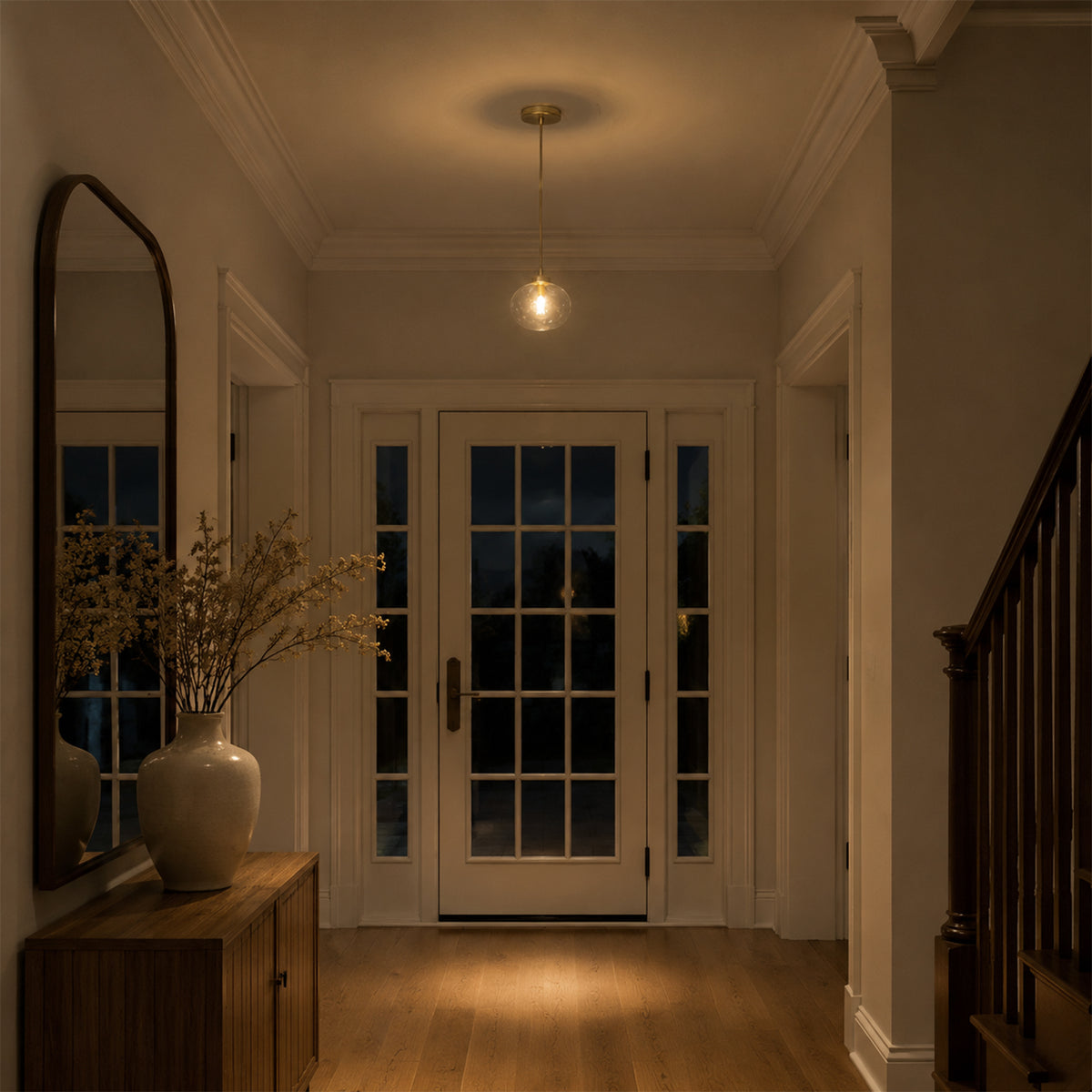 Modern Gold Iron Island Pendant Light with Globe Clear Glass Shade - product image 5 | Zenvolit