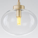 Modern Gold Iron Island Pendant Light with Globe Clear Glass Shade - product image 9 | Zenvolit