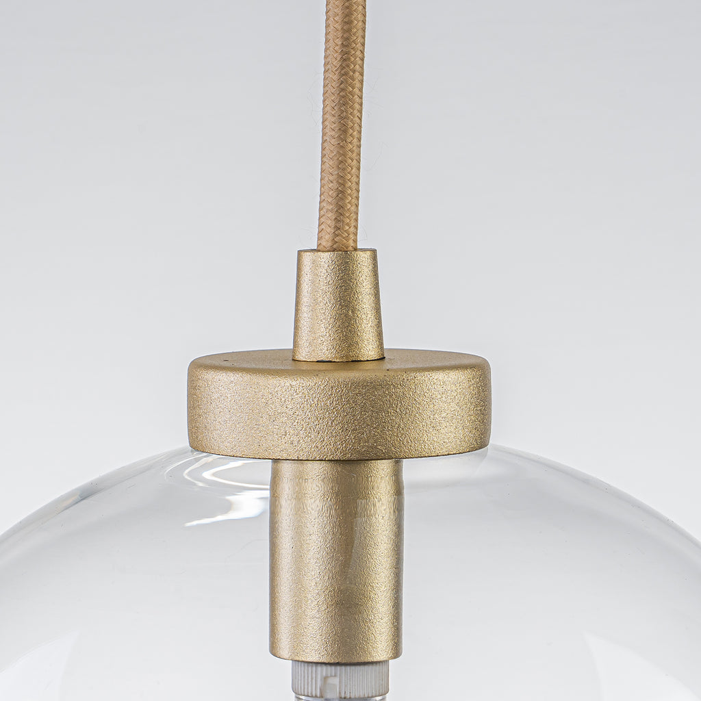 Modern Gold Iron Island Pendant Light with Globe Clear Glass Shade - product image 10 | Zenvolit