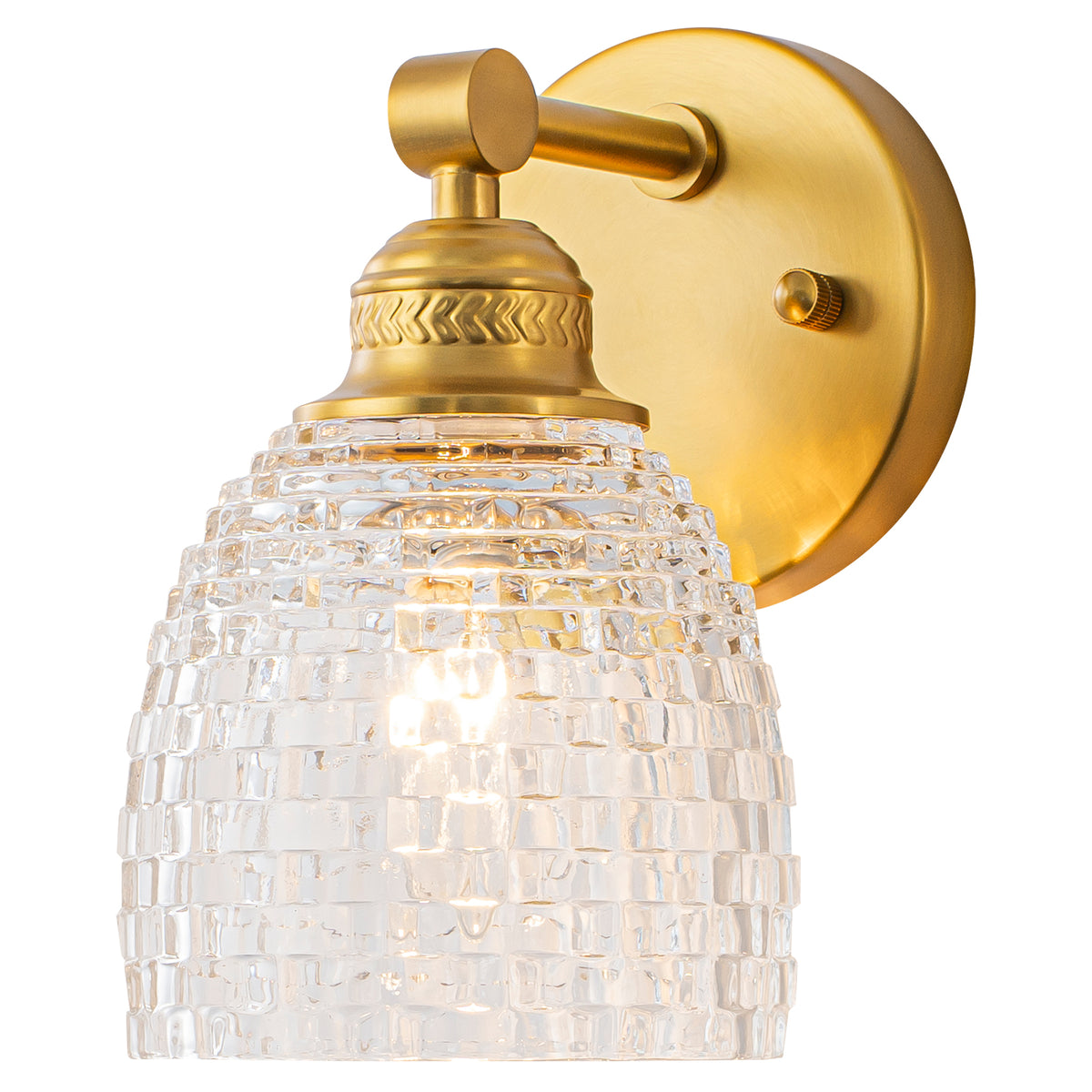 Modern Mosaic Glass Wall Sconce Cup Shape Clear Glass Vanity Lighting - product image 1 | Zenvolit