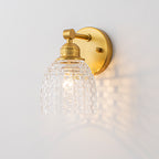Modern Mosaic Glass Wall Sconce Cup Shape Clear Glass Vanity Lighting - product image 2 | Zenvolit