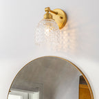 Modern Mosaic Glass Wall Sconce Cup Shape Clear Glass Vanity Lighting - product image 3 | Zenvolit
