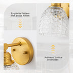 Modern Mosaic Glass Wall Sconce Cup Shape Clear Glass Vanity Lighting - product image 5 | Zenvolit