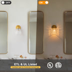 Modern Mosaic Glass Wall Sconce Cup Shape Clear Glass Vanity Lighting - product image 9 | Zenvolit