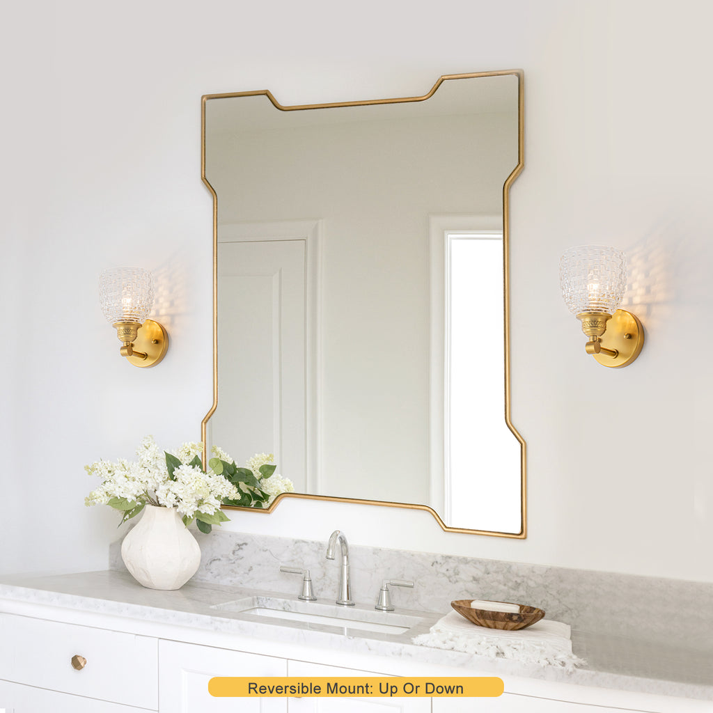 Modern Mosaic Glass Wall Sconce Cup Shape Clear Glass Vanity Lighting - product image 12 | Zenvolit