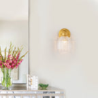 Modern Mosaic Glass Wall Sconce Cup Shape Clear Glass Vanity Lighting - product image 14 | Zenvolit