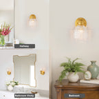 Modern Mosaic Glass Wall Sconce Cup Shape Clear Glass Vanity Lighting - product image 15 | Zenvolit