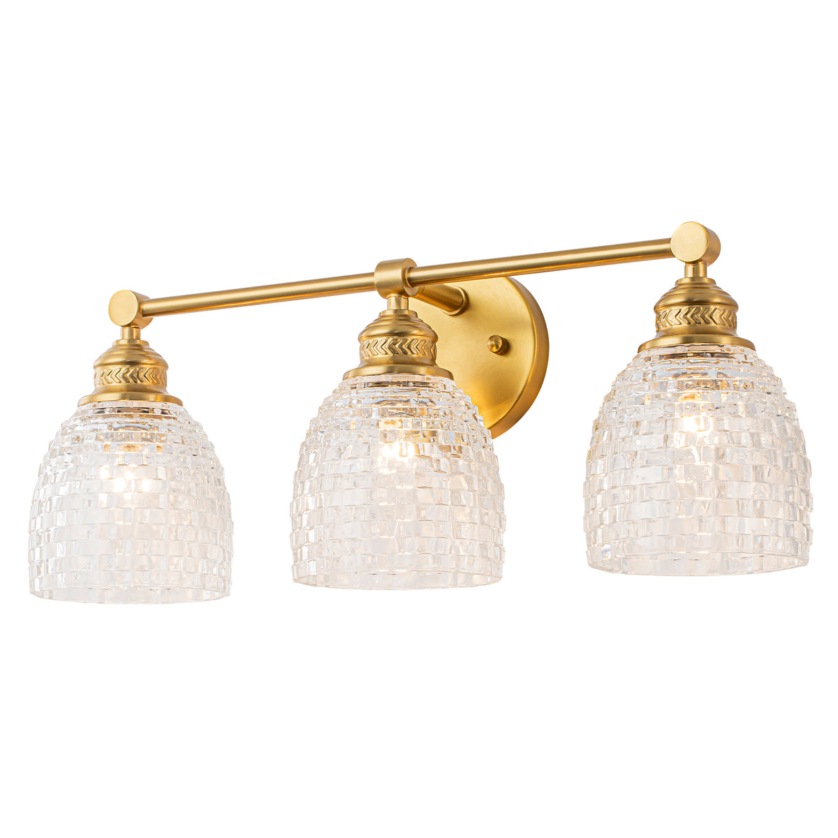 3-Light Modern Mosaic Glass Wall Sconce Cup Shape Clear Glass Vanity Lighting - product image 1 | Zenvolit