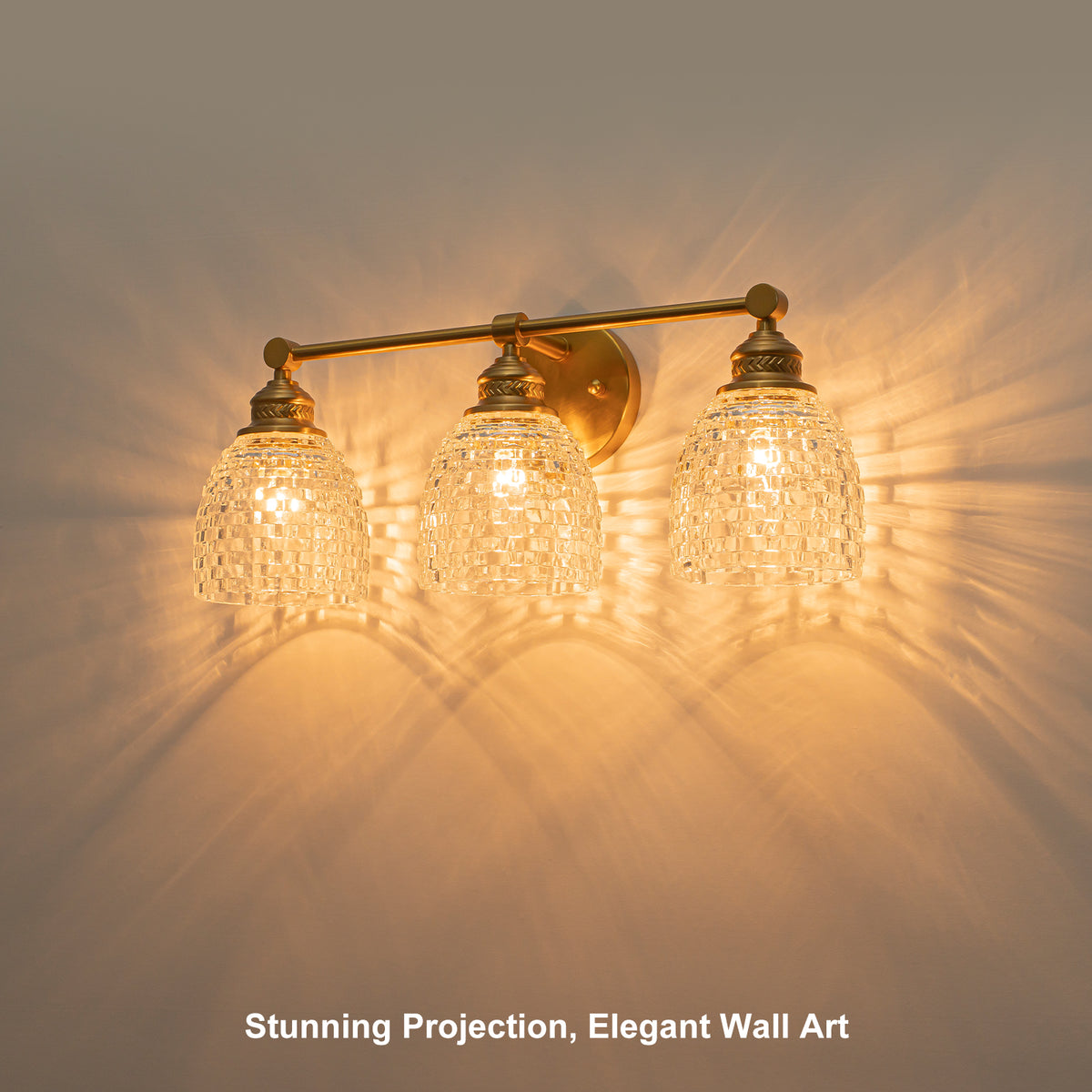 3-Light Modern Mosaic Glass Wall Sconce Cup Shape Clear Glass Vanity Lighting - product image 3 | Zenvolit