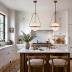 Modern Coffee Iron Pendant Light Natural Rope White Globe Glass Shade - product image 3 | Zenvolit