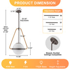 Modern Coffee Iron Pendant Light Natural Rope White Globe Glass Shade - product image 7 | Zenvolit
