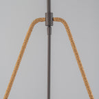 Modern Coffee Iron Pendant Light Natural Rope White Globe Glass Shade - product image 11 | Zenvolit