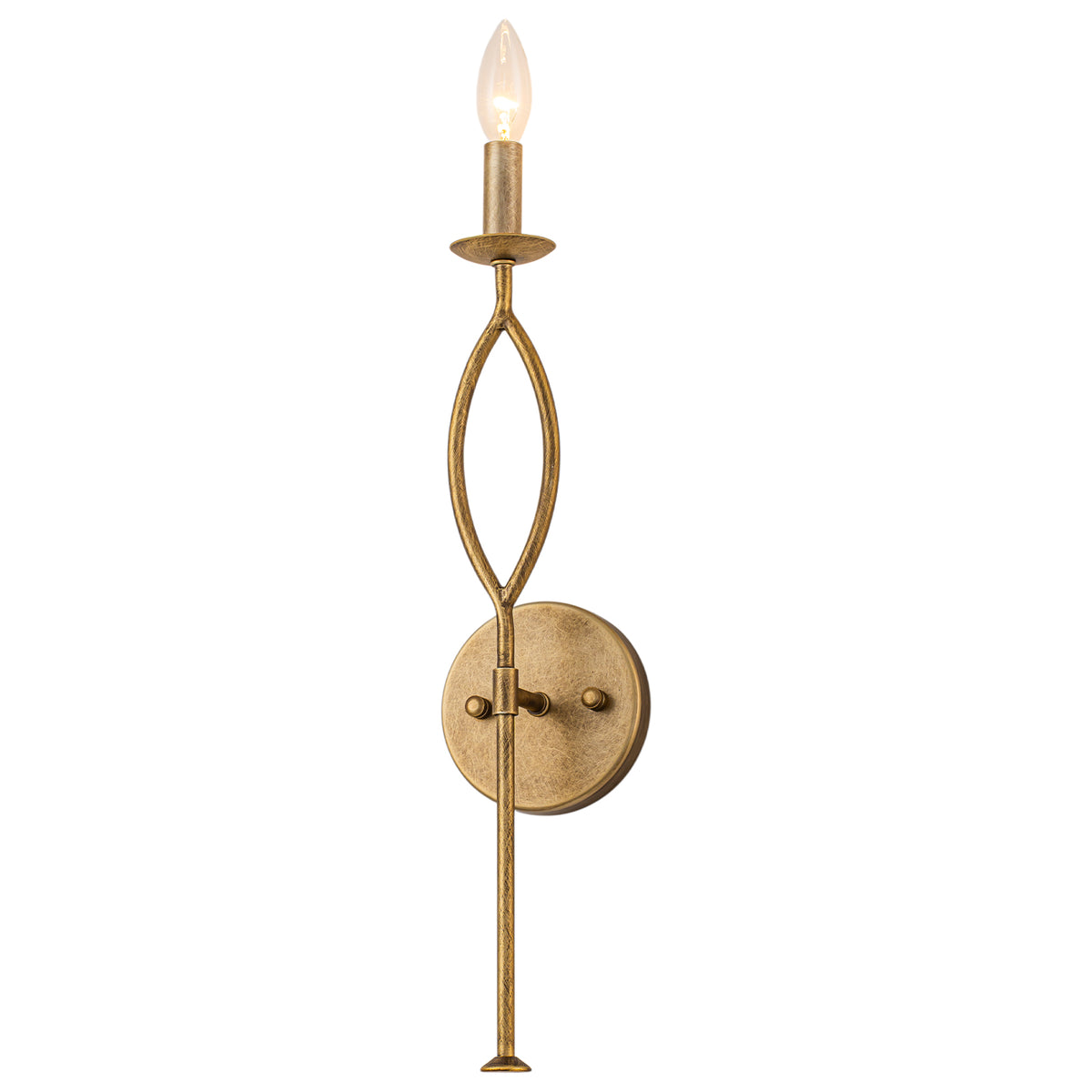 Antique Gold Dimmable Candle Wall Sconce for Bedroom Foyer Living Room - product image 1 | Zenvolit