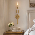 Antique Gold Dimmable Candle Wall Sconce for Bedroom Foyer Living Room