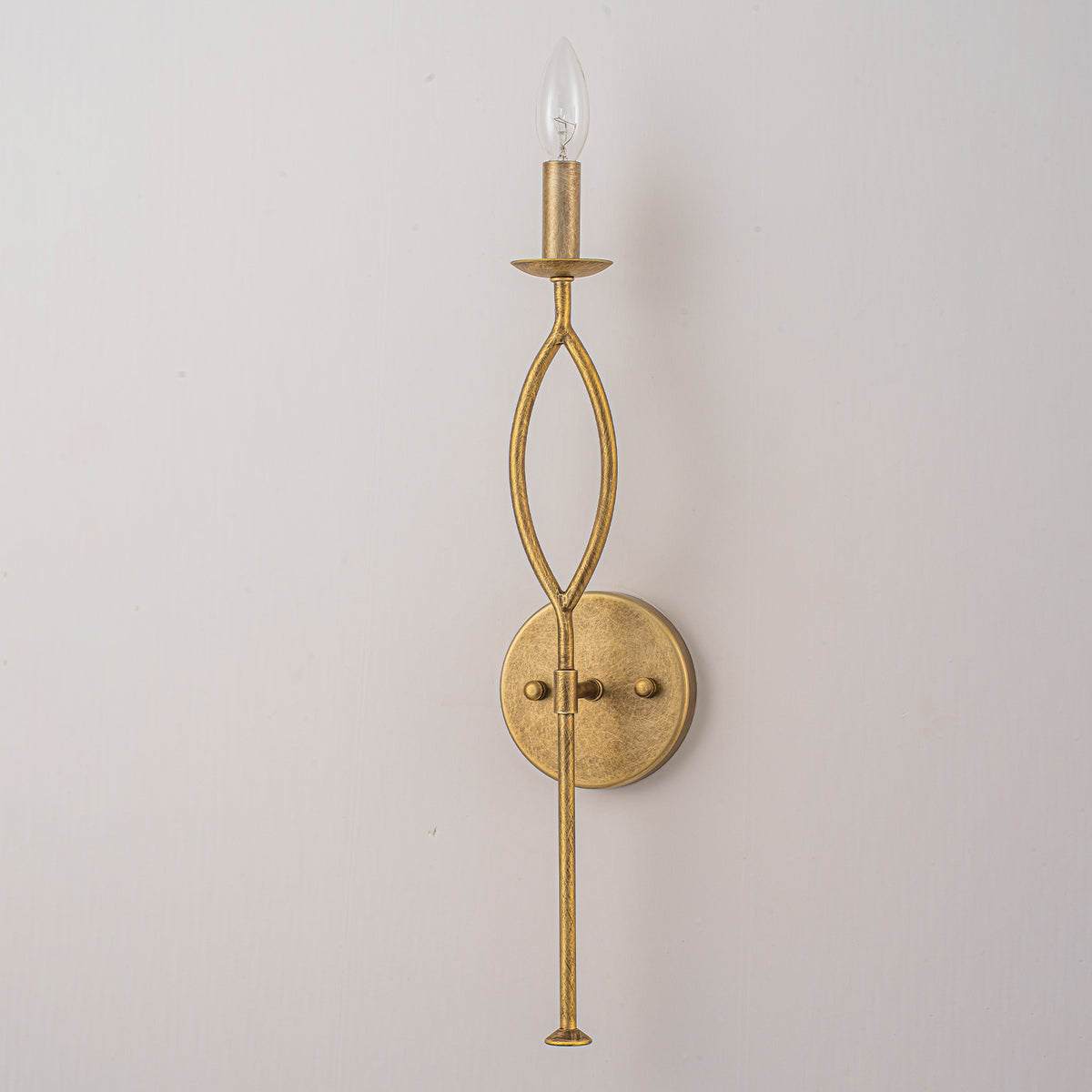 Antique Gold Dimmable Candle Wall Sconce for Bedroom Foyer Living Room