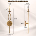 Antique Gold Dimmable Candle Wall Sconce for Bedroom Foyer Living Room