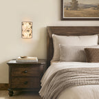 2-Light Black Floral Branch Wall Sconce White Linen Fabric Shade - product image 12 | Zenvolit