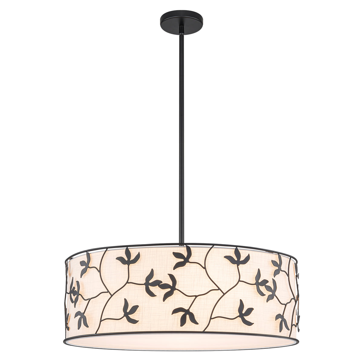 5-Light Modern Pendant Light White Leaf Fabric Shade Kitchen Island Chandelier - product image 2 | Zenvolit