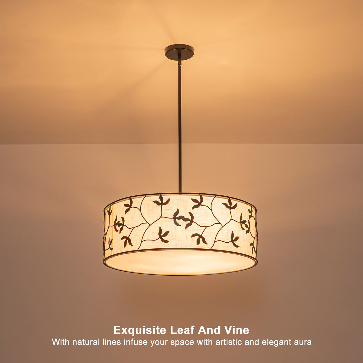 5-Light Modern Pendant Light White Leaf Fabric Shade Kitchen Island Chandelier - product image 5 | Zenvolit