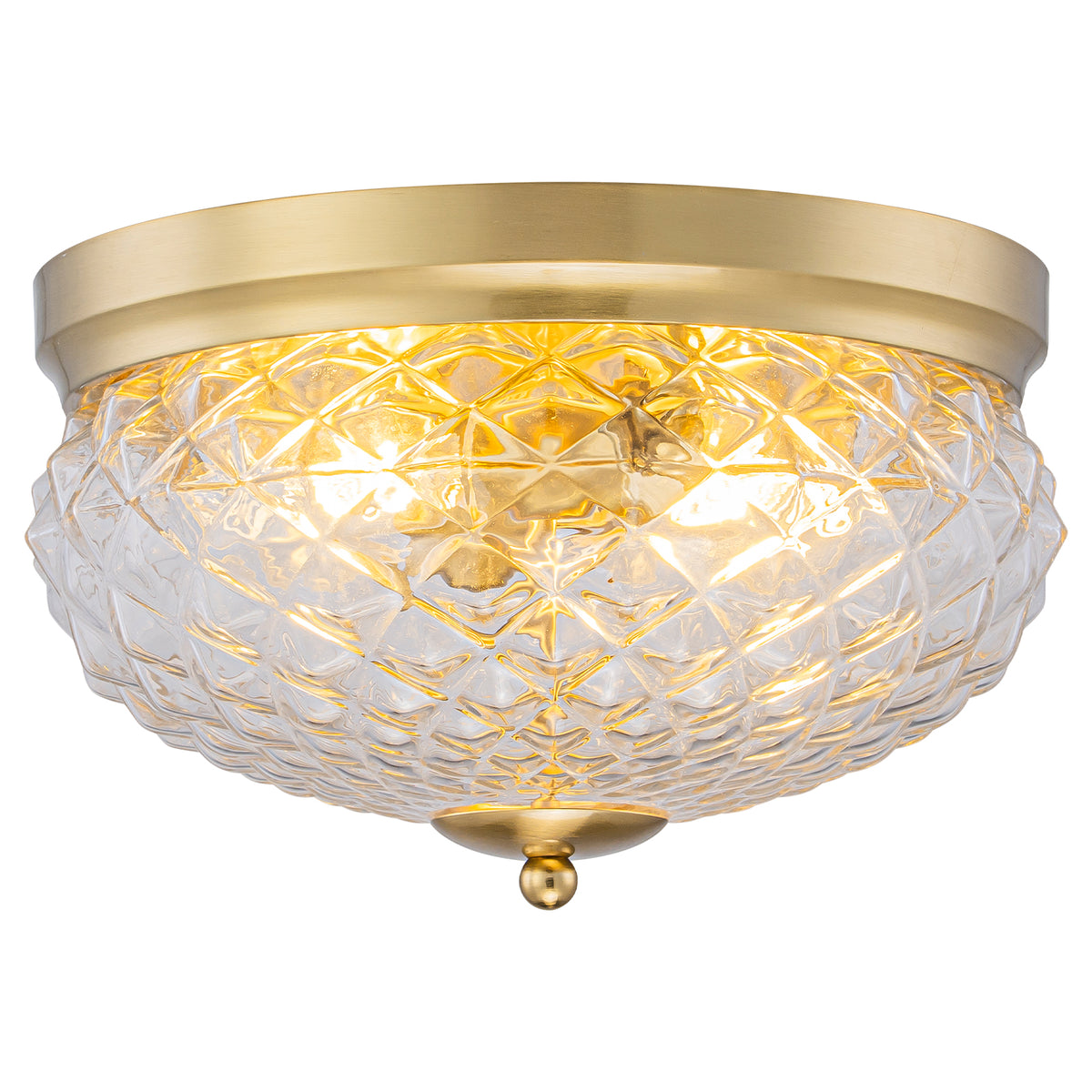 2-Light Modern Flush Mount Ceiling Light Bowl Glass Shade Hallway - product image 5 | Zenvolit