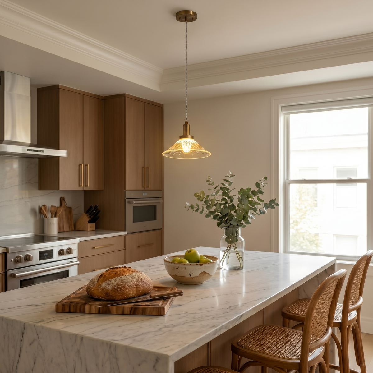 Modern Gold Pendant Light Clear Acrylic Shade Bedroom Kitchen Island - product image 2 | Zenvolit