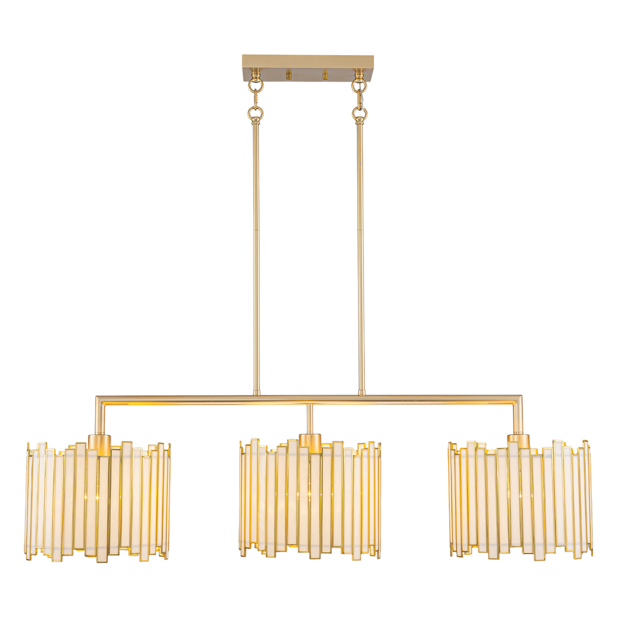 3 Light Capiz Shell Kitchen Island Linear Pendant Light Handcrafted - product image 1 | Zenvolit
