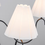 5-Light Matte Black Curved Iron Chandelier with White Fabric Shade - product image 4 | Zenvolit