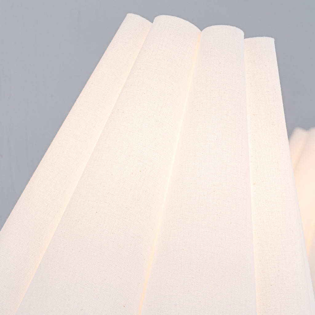 5-Light Matte Black Curved Iron Chandelier with White Fabric Shade - product image 5 | Zenvolit