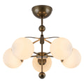 5 Light Milk White Glass Globe Chandelier Flush Mount Ceiling Light - product image 1 | Zenvolit