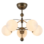 5 Light Milk White Glass Globe Chandelier Flush Mount Ceiling Light - product image 1 | Zenvolit