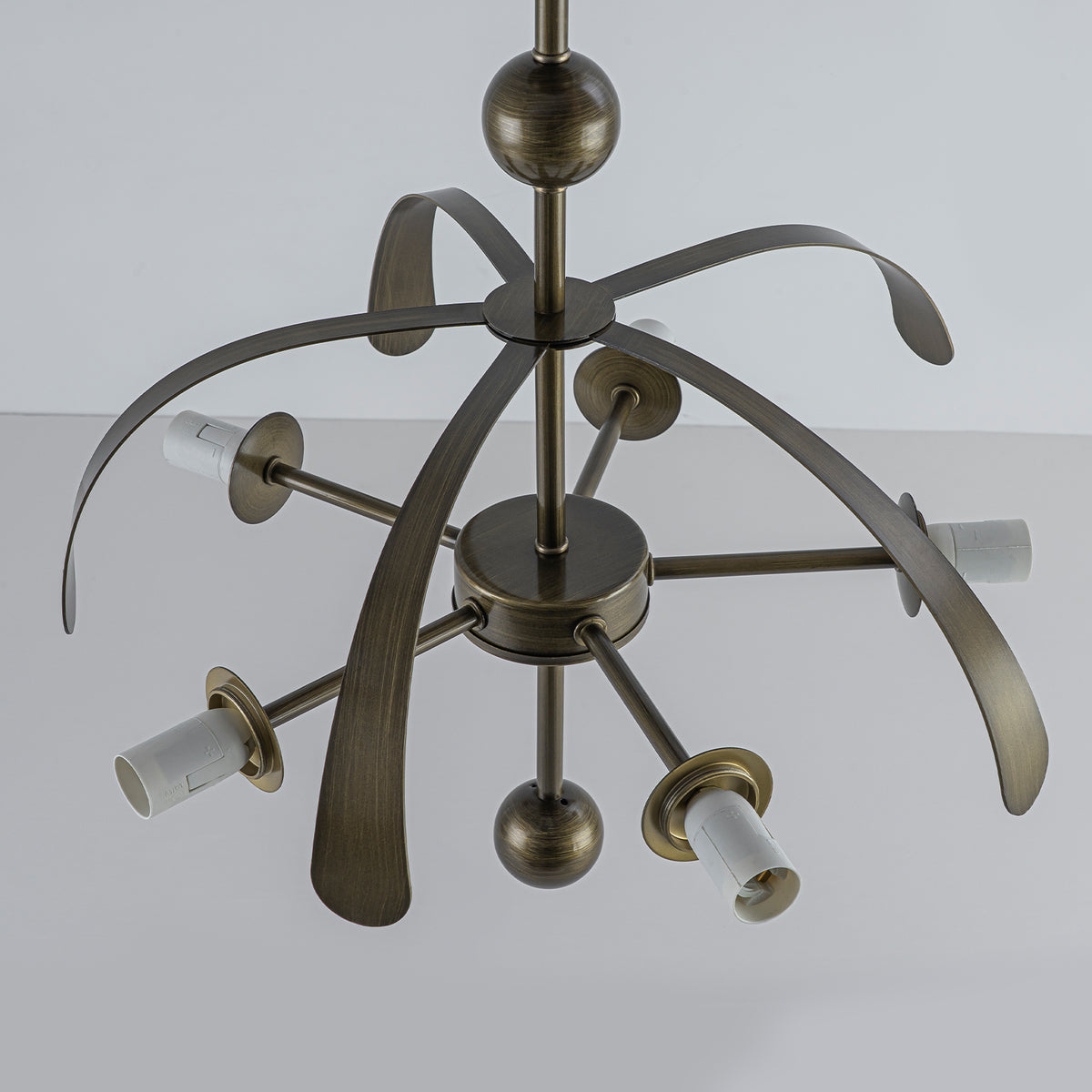 5 Light Milk White Glass Globe Chandelier Flush Mount Ceiling Light - product image 3 | Zenvolit
