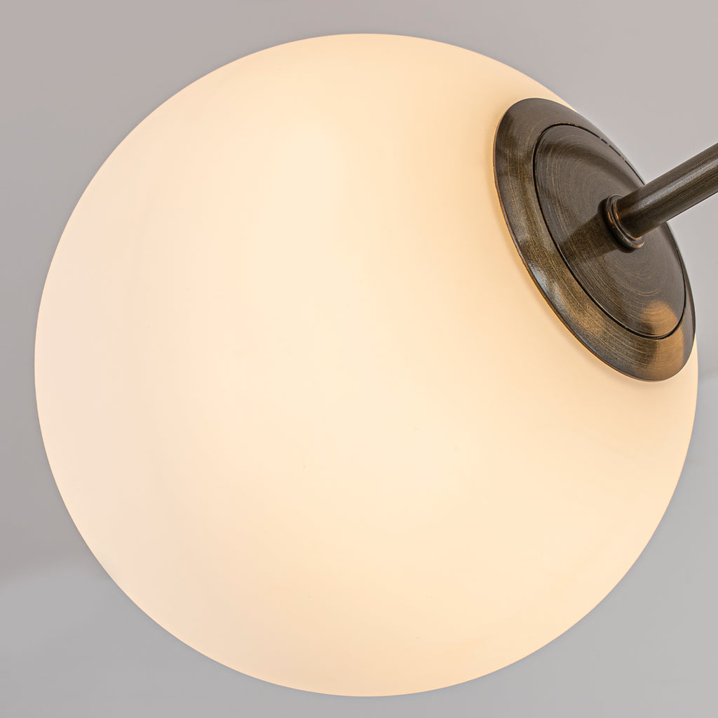5 Light Milk White Glass Globe Chandelier Flush Mount Ceiling Light - product image 5 | Zenvolit