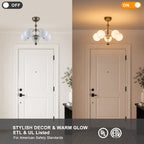 5 Light Milk White Glass Globe Chandelier Flush Mount Ceiling Light - product image 9 | Zenvolit