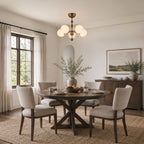 5 Light Milk White Glass Globe Chandelier Flush Mount Ceiling Light - product image 14 | Zenvolit