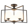 5 Light Opal Glass Globe Chandelier Frame Flush Mount Ceiling Light - product image 1 | Zenvolit