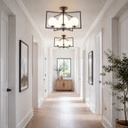 5 Light Opal Glass Globe Chandelier Frame Flush Mount Ceiling Light - product image 3 | Zenvolit
