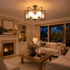 5 Light Opal Glass Globe Chandelier Frame Flush Mount Ceiling Light - product image 4 | Zenvolit