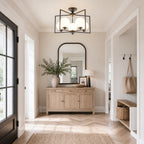 5 Light Opal Glass Globe Chandelier Frame Flush Mount Ceiling Light - product image 5 | Zenvolit
