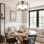 5 Light Opal Glass Globe Chandelier Frame Flush Mount Ceiling Light - product image 6 | Zenvolit