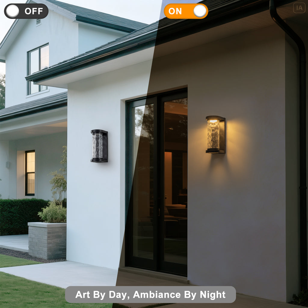 LED Outdoor Wall Light Bubble Glass Shade Dimmable IP44 Waterproof - product image 10 | Zenvolit