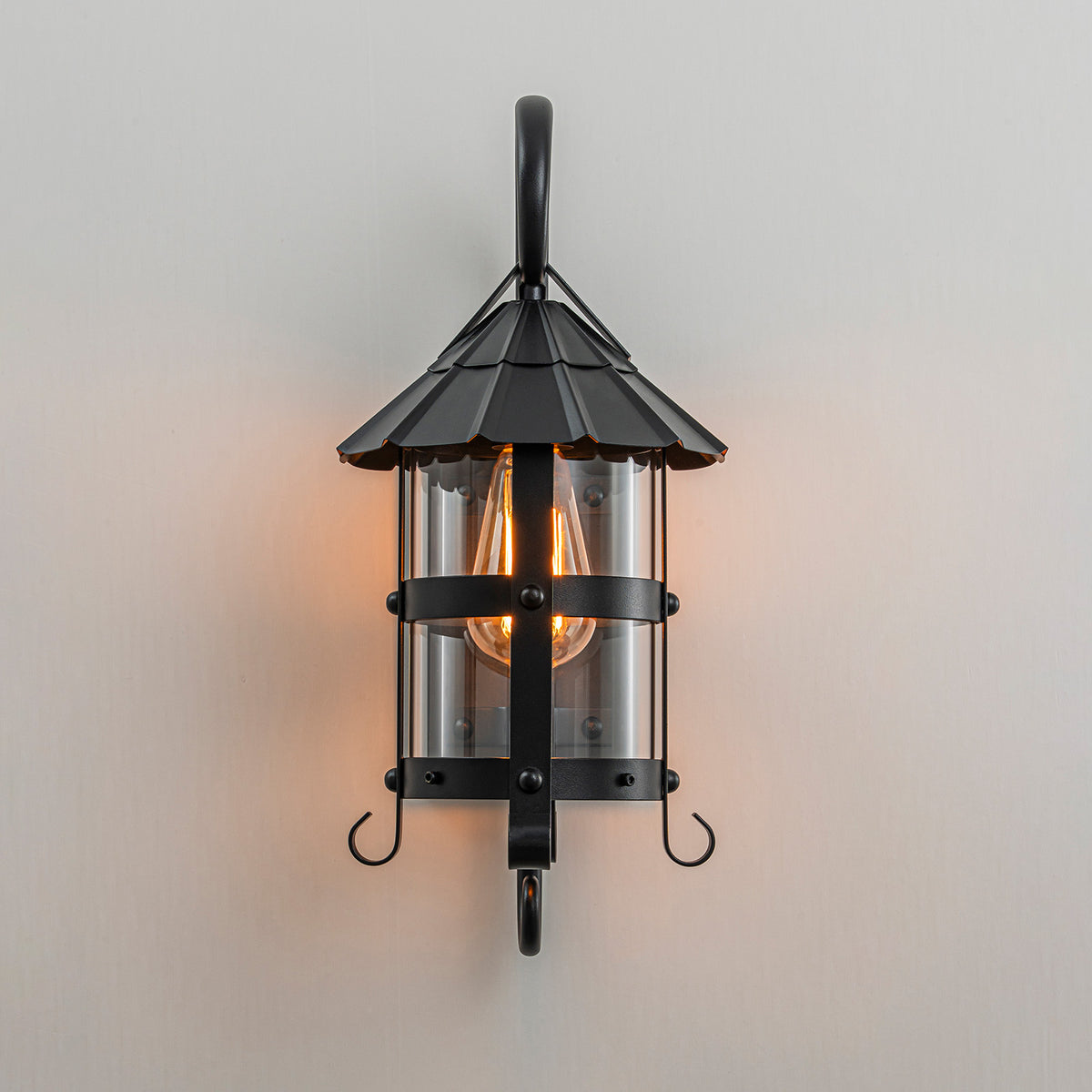 Modern Outdoor Wall Light Clear Glass Shade Sconce IP44 Patio Porch - product image 5 | Zenvolit