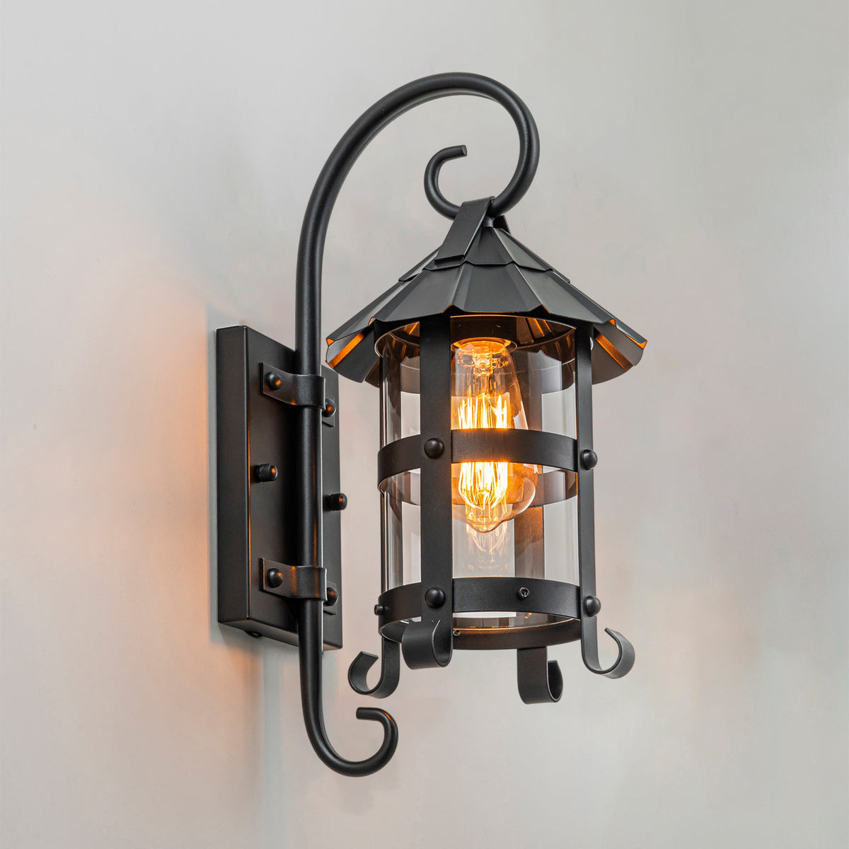 Modern Outdoor Wall Light Clear Glass Shade Sconce IP44 Patio Porch - product image 7 | Zenvolit