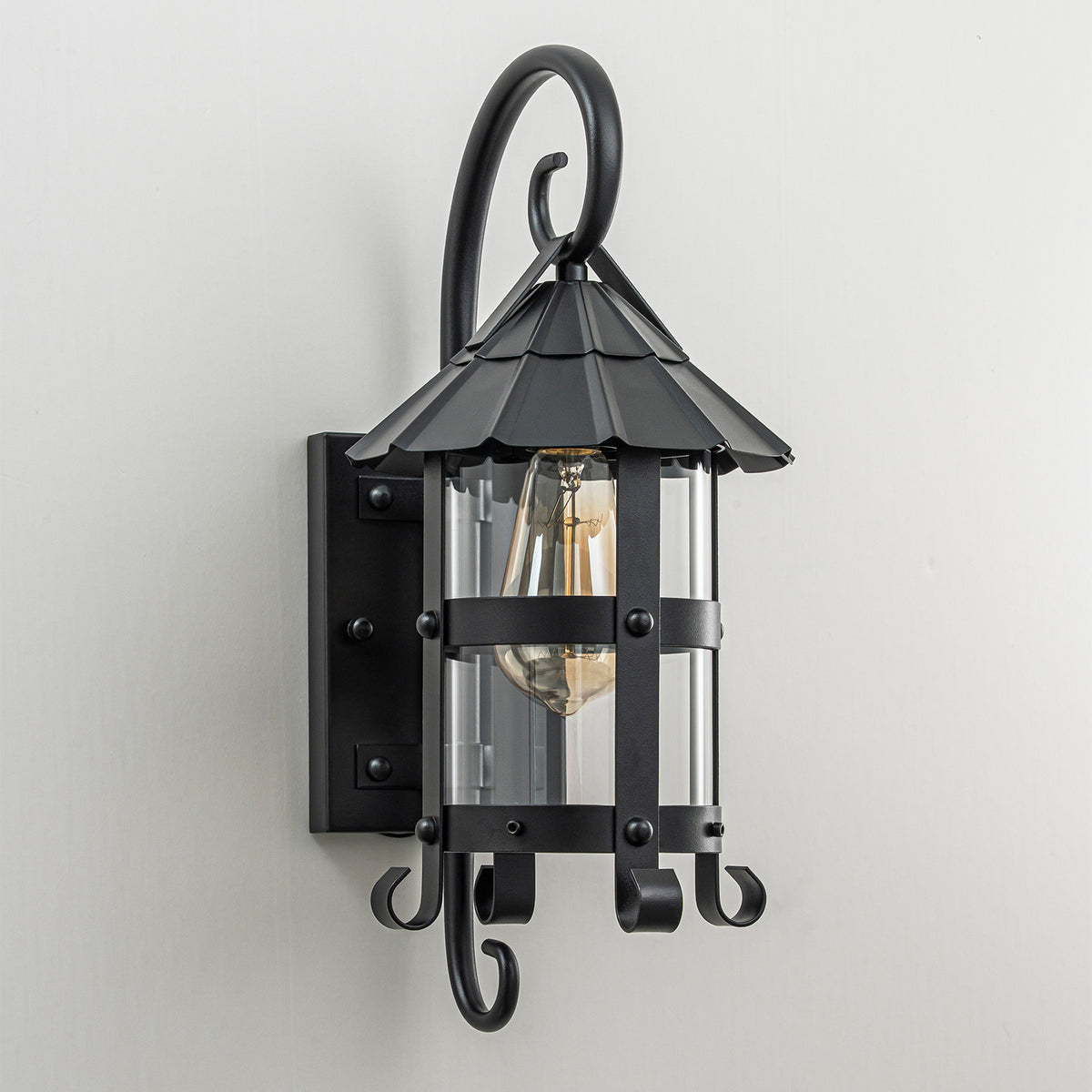 Modern Outdoor Wall Light Clear Glass Shade Sconce IP44 Patio Porch - product image 8 | Zenvolit