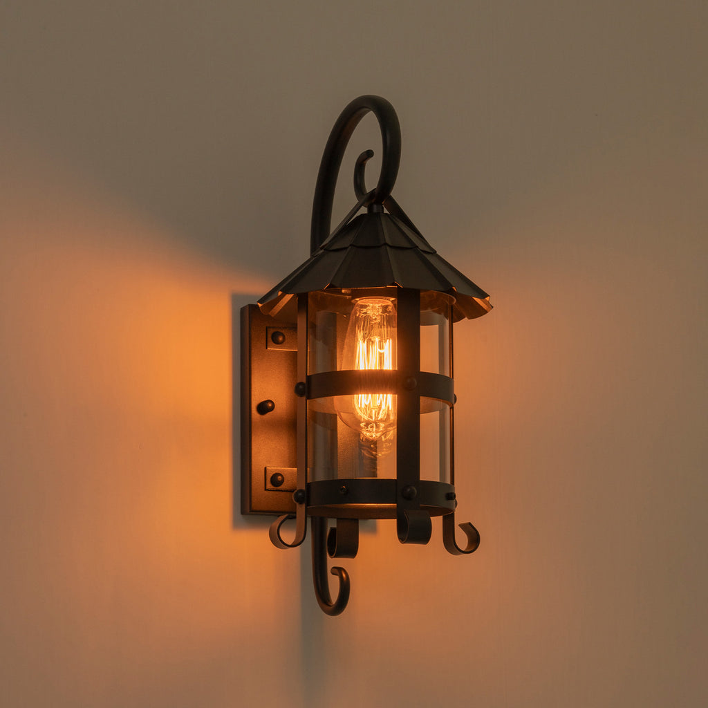 Modern Outdoor Wall Light Clear Glass Shade Sconce IP44 Patio Porch - product image 9 | Zenvolit