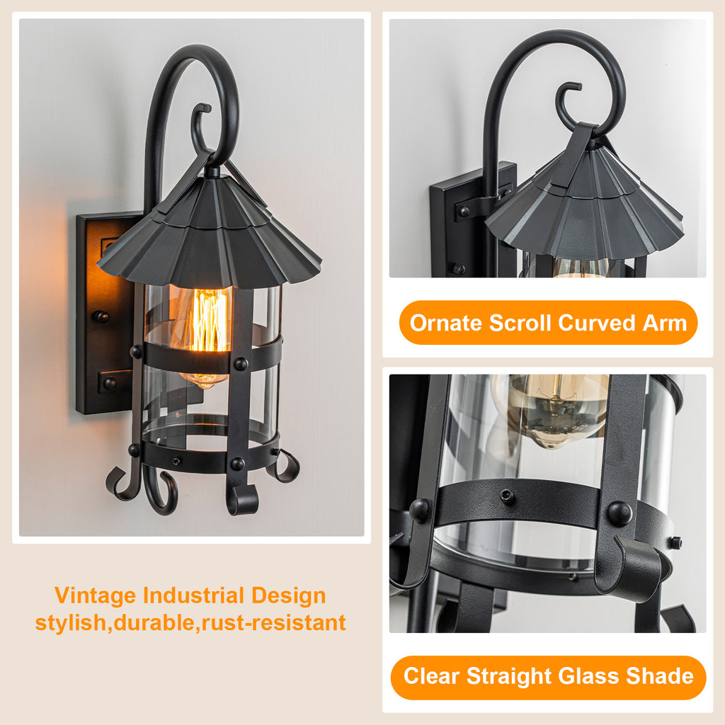 Modern Outdoor Wall Light Clear Glass Shade Sconce IP44 Patio Porch - product image 17 | Zenvolit